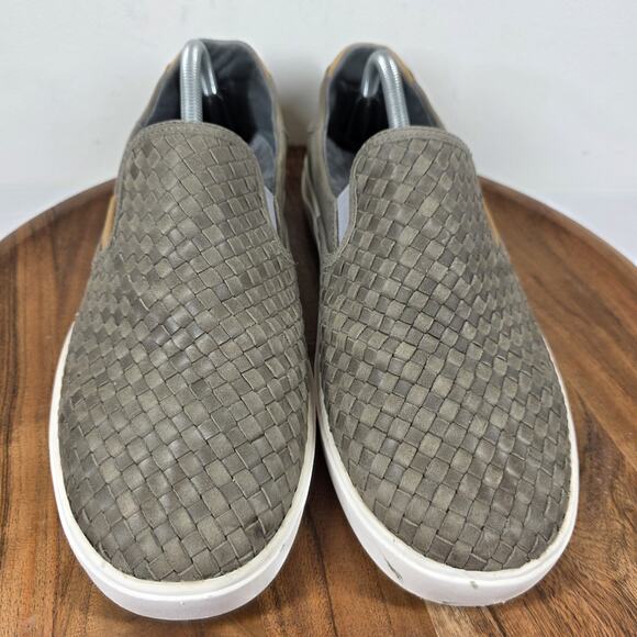 OluKai Lae‘ahi Lauhala Mens Dark Brown Size 11 Leather Slip On Shoes 10486-AUAU main image 4